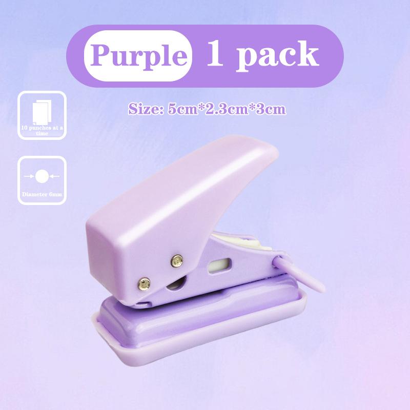 Kawaii Cute Office School Binding Supplies Stationery Single Ring Mini Hole Punch 1 Hole Portable Round Hole Puncher