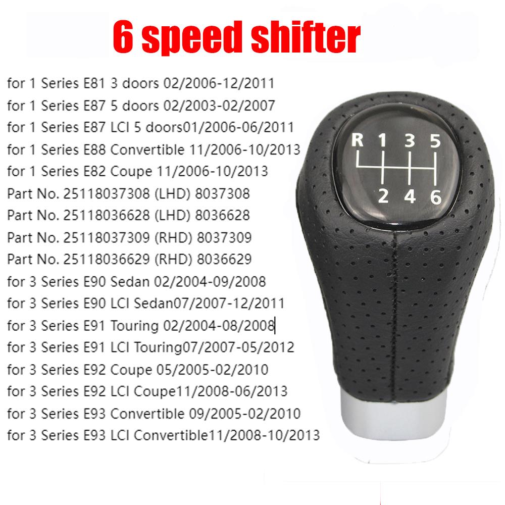 5/6 Speed Car Gear Shift Knob Head For BMW 1/3 Series E81 E87 E88 E82 E90 Sedan E91 E92 E93 Manual Shift Handball