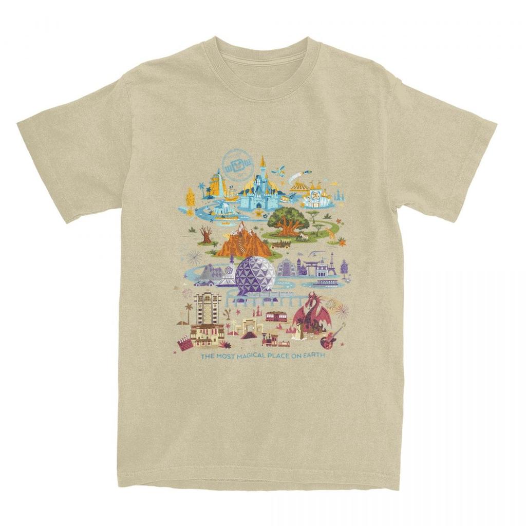 Walt  T-Shirts Men Women World 50th Anniversary Pure Cotton Tee Shirt Round Collar T Shirts Plus Size Tops