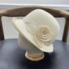 High-quality French Retro Elegant Top Hat Women's Summer Travel Atmosphere Qianjin Style Straw Hat Temperament Small Brim Basin Hat
