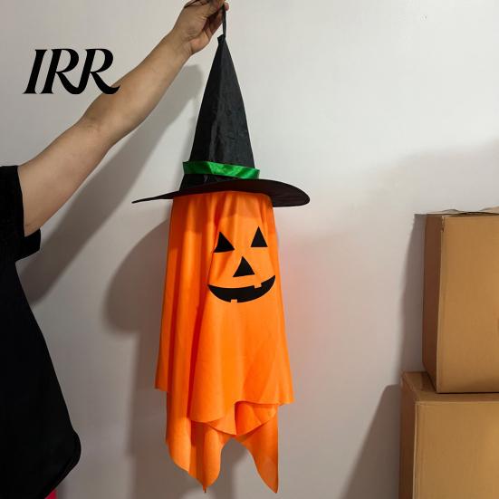 Halloween Night Home Ornaments Cute Hanging Decor, Pumpkin Ghost Pendant with Durable Fabric Decor Wizard Hat, Spooky Witch Ornament for Party