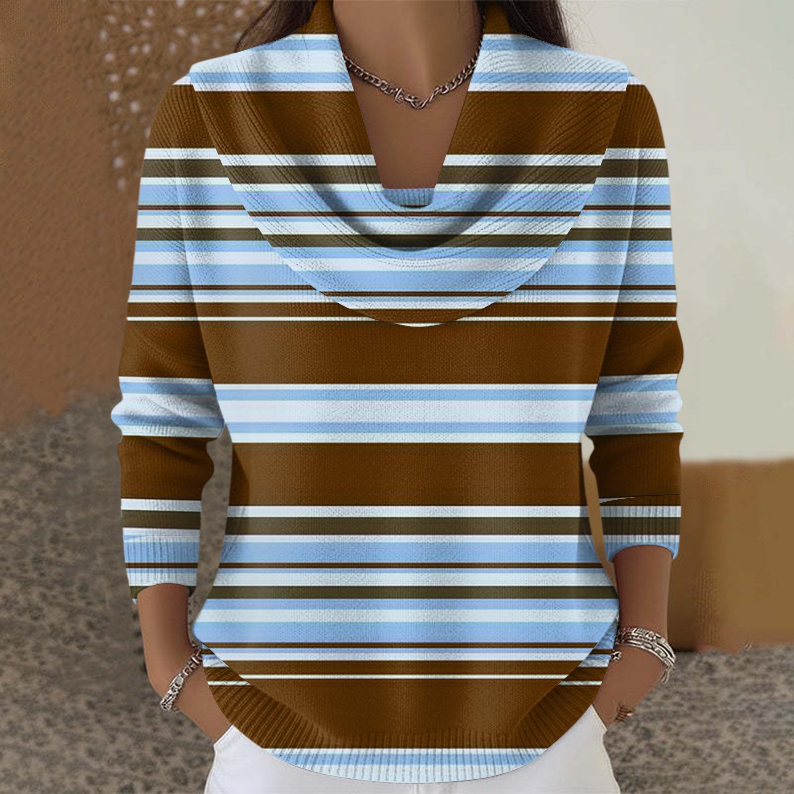 

Women s Casual And Fashionable Round Neck Long Sleeved Printed Top Sweater L