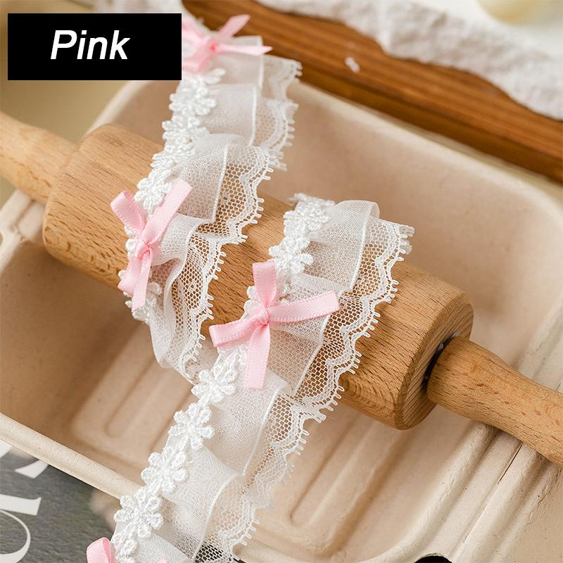 1yard Butterfly Knot Lace Embroidery Decorative Woven Tape Trim Ribbon Polyester Ribbon Fabric DIY Crafts Supply 3.8cm wide