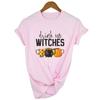 Drink Up Witches Pumpkin Cup Print Women T Shirts Halloween Grunge Harajuku Graphic T Shirt