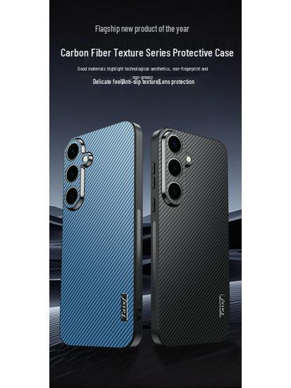 Samsung S25 Ultra Matné pouzdro z uhlíkových vláken s ochranou proti pádu pro objektiv S24 FE