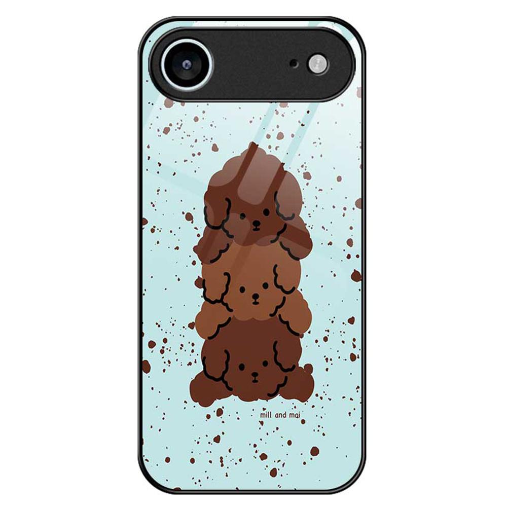 For iPhone 17 Air Case PC TPU Tempered Glass Pattern Printing Phone Back Cover