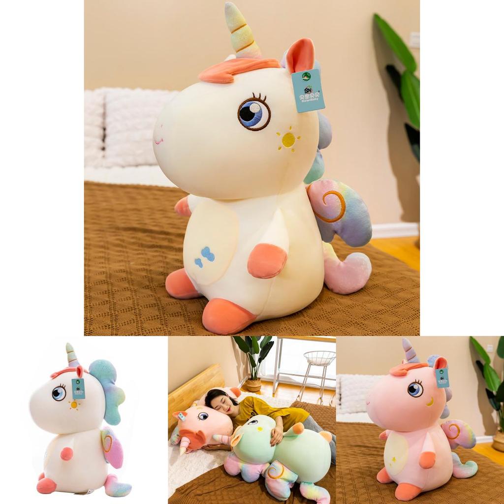 Adorable Soft Unicorn Plush Toy Round Fat Unicornio Angel Horse For Girls