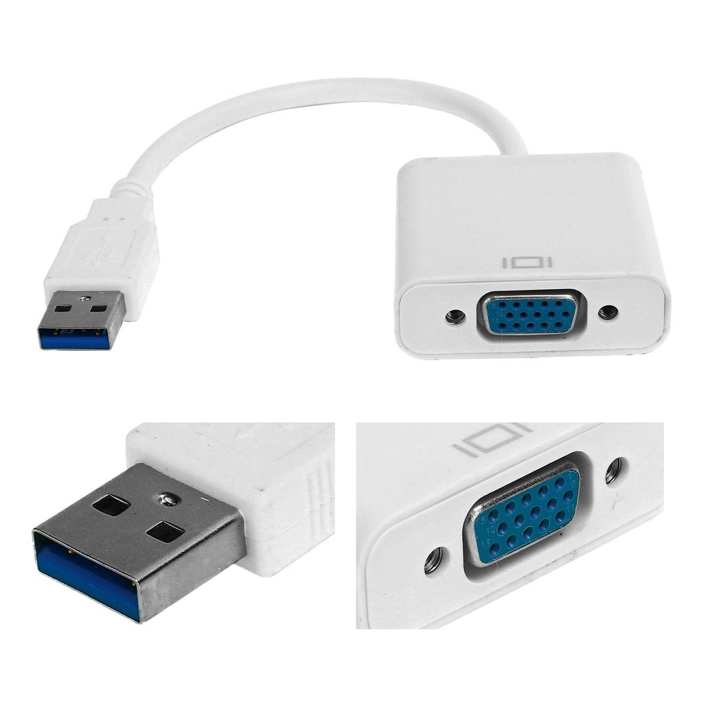 USB3.0 To VGA Converter 5Gbps HD 1080P Adapter Cable 15Pin Female External Video Card