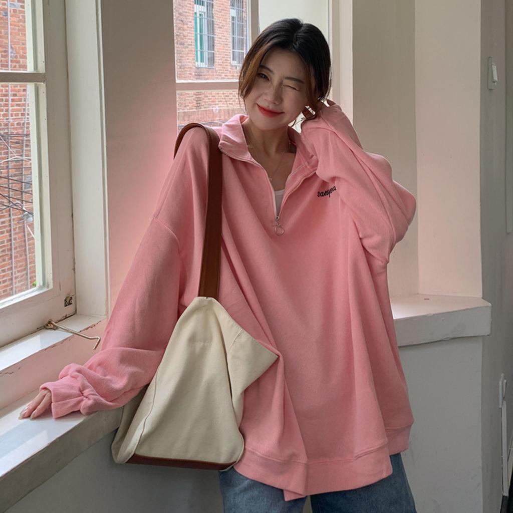 Women's Fashionable Loose Zipper Sweatshirt