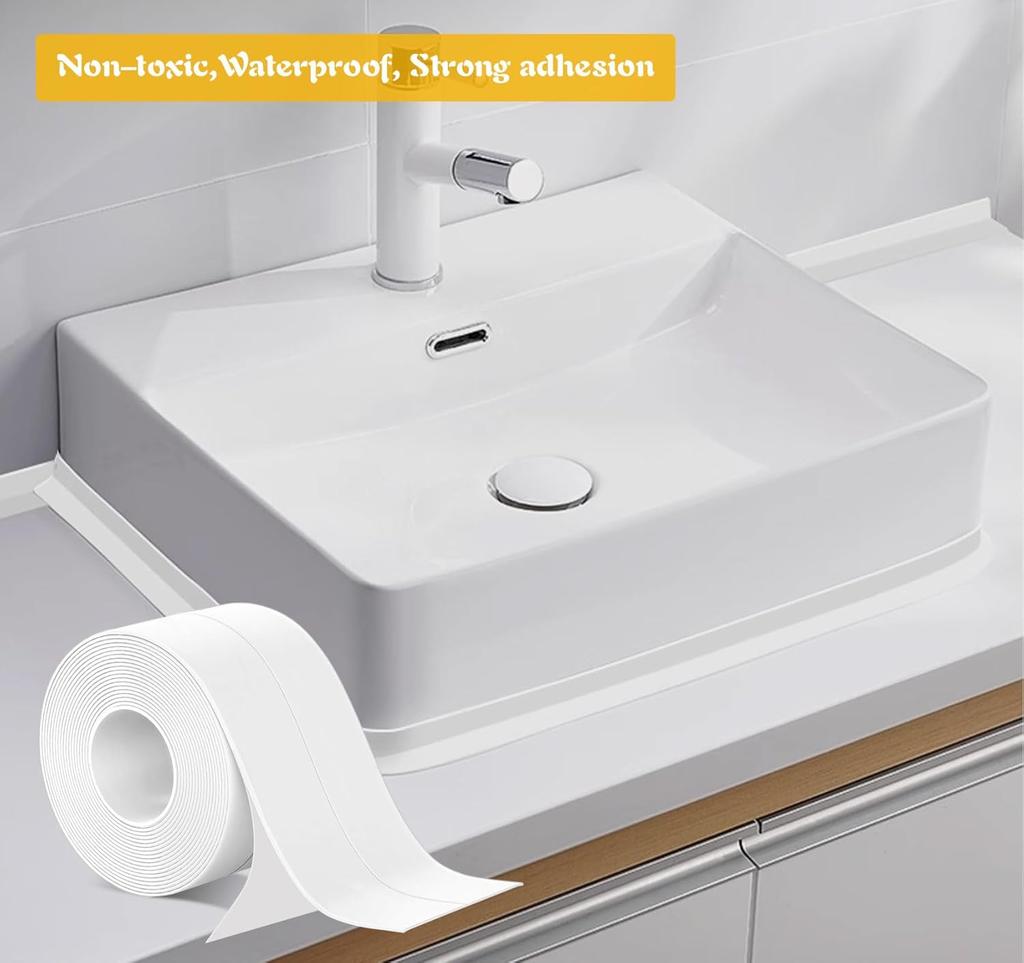Self-adhesive Sealing Tape PVC Oil-Proof Kitchen Sink Edge Caulk Tape Waterproof Bathroom Toilet Corner Wall Stickers
