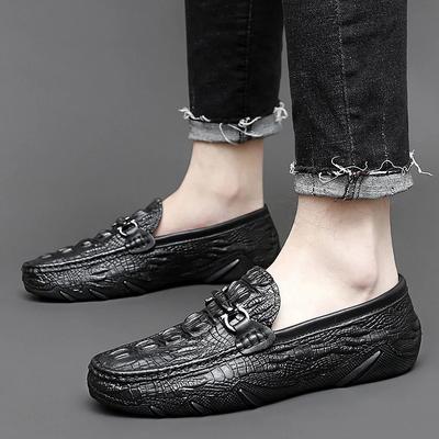 Echtes Leder Herren Slipper Neu Schlupfschuhe Autofahren Krokodilmuster Lässige Business Schuhe Mokassins Autofahren Zapatos Hombre