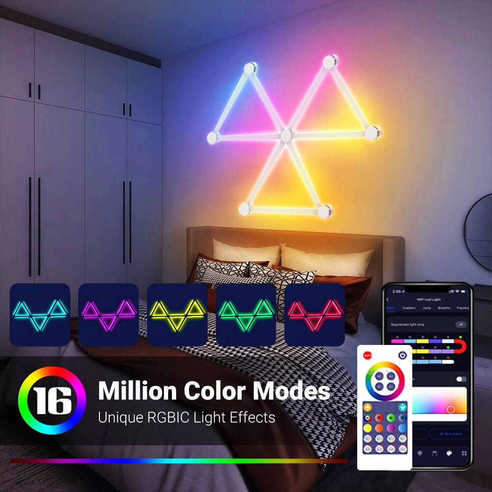 WIFI LED Smart Wall Lamp RGBIC Light Bar DIY Atmosfera Nocne Światło APP Muzyka Rytm Podświetlenie TV Sypialnia Pokój Gier Dekoracja