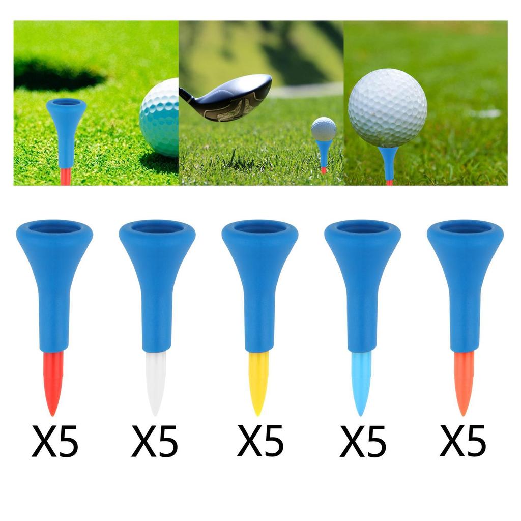 5Pcs Premium Golf Rubber Tees Almost Unbreakable 42mm Training Aid Mat 2" Heights for Range Practice Women Driving Training Gift
