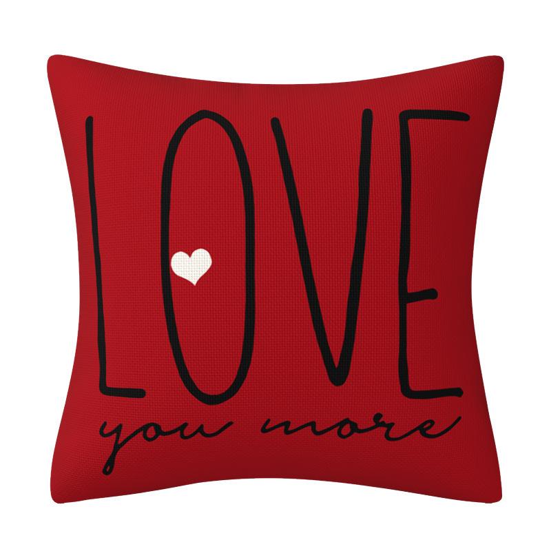 Red Love Valentine's Day Pillowcase Living Room Decorative Letters Pillowcase Sofa Bedroom Cushion