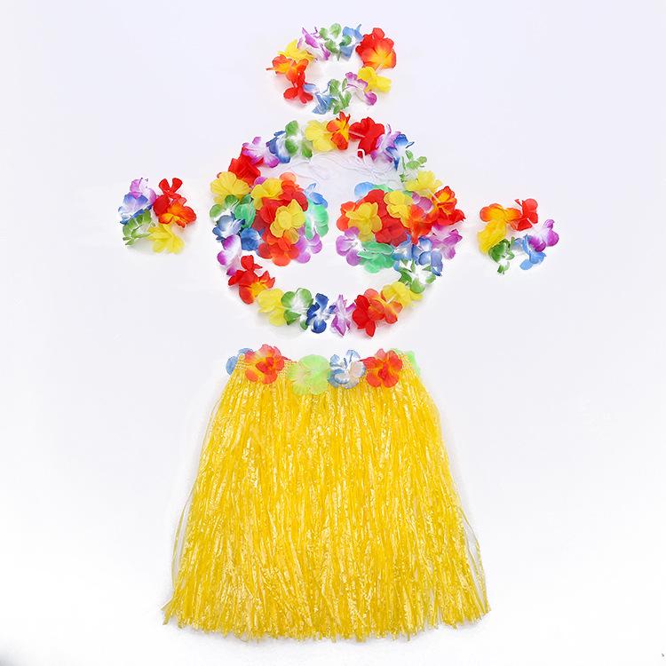 Hula Dance Set with Performance Props - Hawaiian Seaweed Skirt for Parties and Events