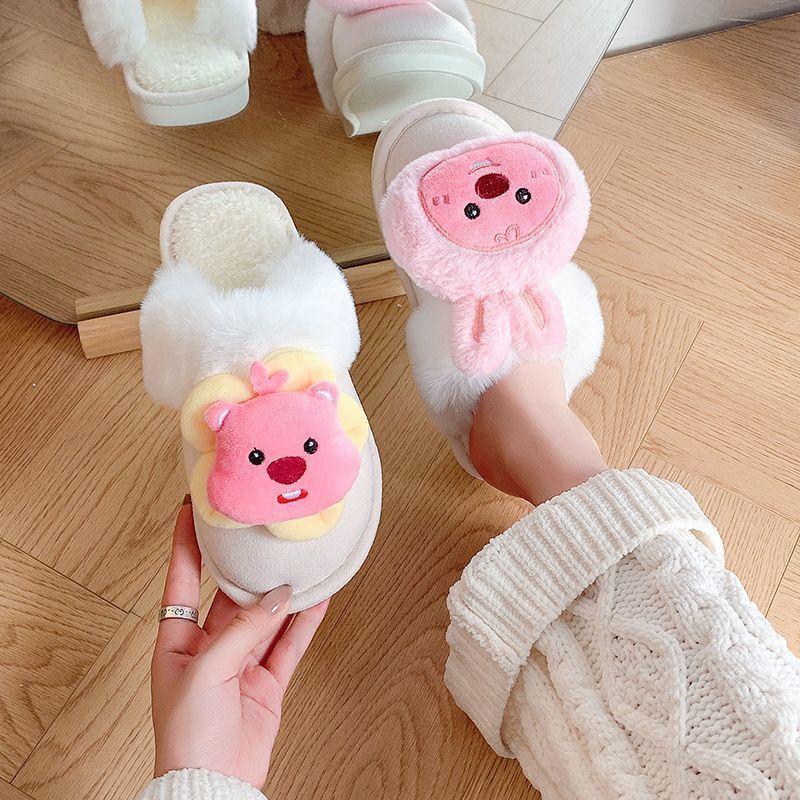 Fashion root cotton slippers for outer wear 2025 autumn and winter new waterproof dormitory thick-soled warm cotton shoes ins
