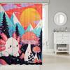 Mushroom Axolotl Shower Curtain Jungle Axolotl Bathroom Shower Curtain Sets,Cute Drawn Printed Fabric Shower Curtain Cartoon