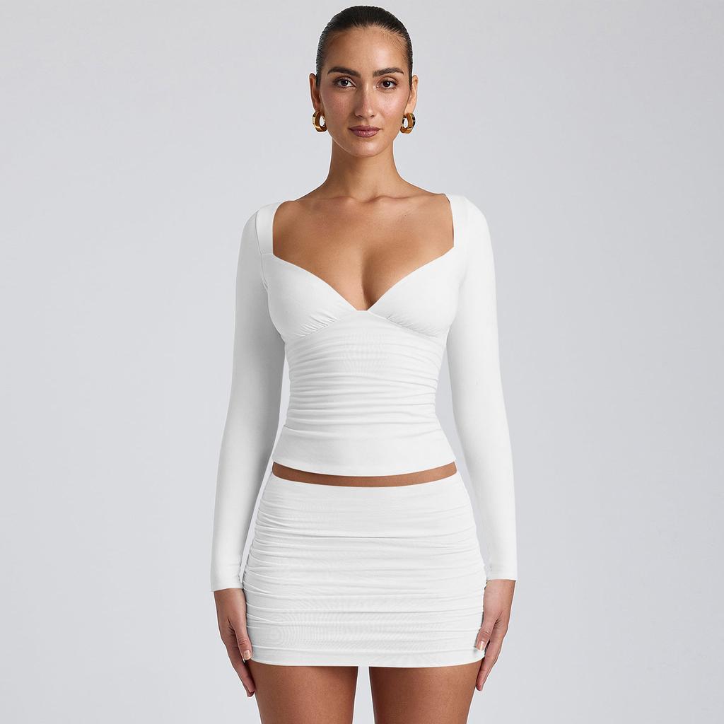 JPNTKY Women's Fashion Casual Autumn Winter Solid Color Print Short Sleeve V-Neck Blouses & Shirts