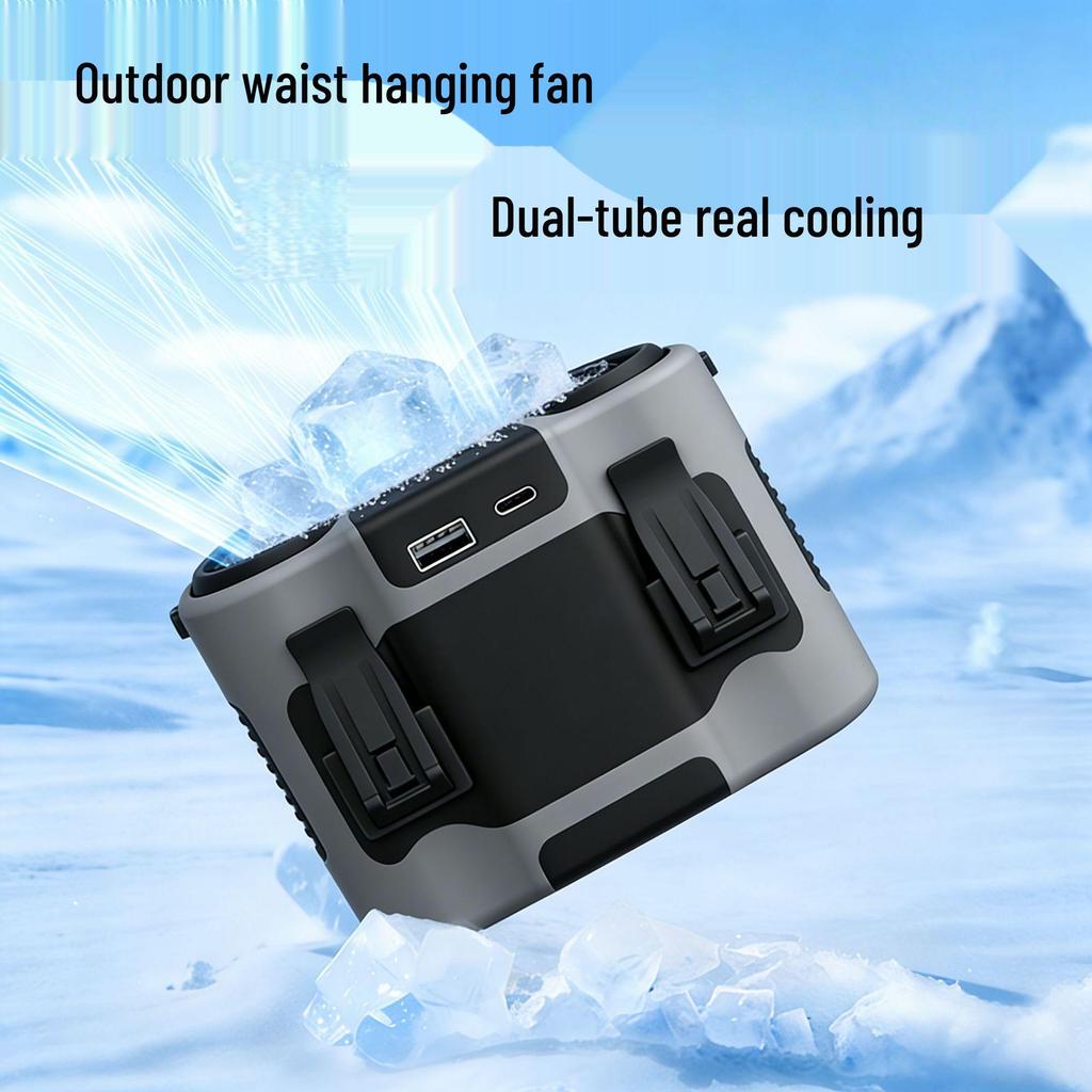 Portable Neck and Waist Fan with Long Battery Life for Outdoor Camping