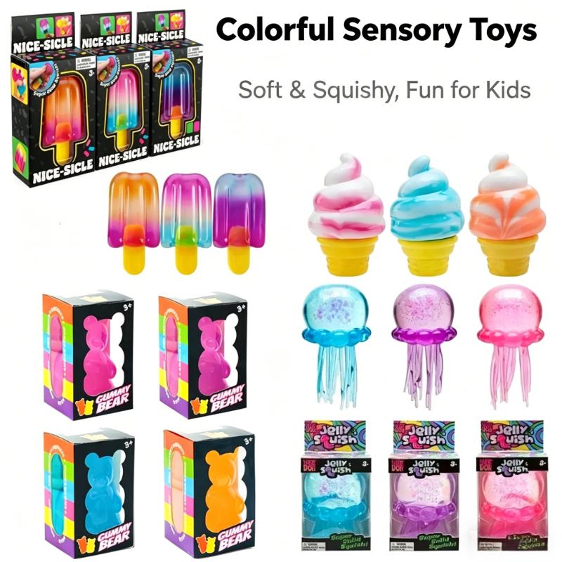 Schylling Needoh Nice Cube Sensory Squishy Stress Relief Fidget Toy Anti-Anxiety Squeeze Block For Focus ADHD Kids Adults