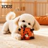 Interactive Pet Supplies Squeaky Dog Chew Ball Toy for Halloween, Bite Resistant Plush Toy, Toys with Webbing Handle Teething Small Medium Large