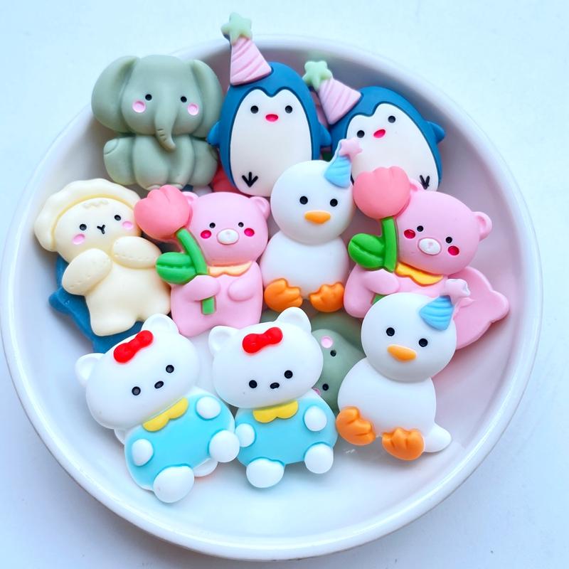 

10Pcs New Cute Mini Mixed Cartoon Animals Flat Back Resin Cabochons Scrapbooking DIY Jewelry Craft Decoration Accessorie