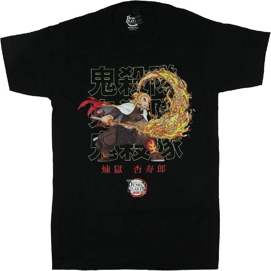 Demon Slayer T-Shirt Men s Flame Hashira Kyojuro Rengoku Short Sleeve Graphic Tee S