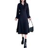 Women's Light Mature Style French V-neck Long Sleeve Dress Design Sense of Kinky Meat Cover Dress