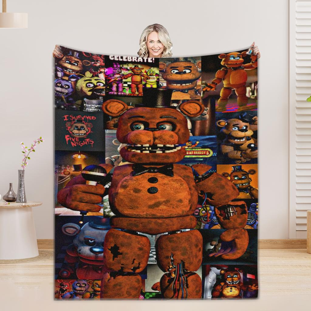 fnaf Blankets 5 N-Night. F-Freddy Print Flannel Blanket Quality Soft Warm Throw Blanket Winter Kids Couch Bed Fluffy Bedspread