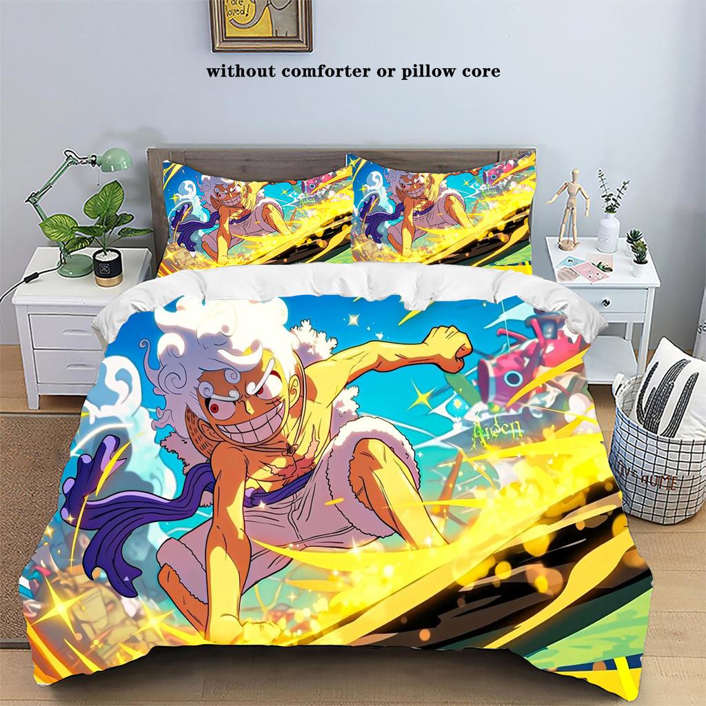 One Piece five Range Luffy Bedding Set Duvet Cover Bed Set Quilt Cover Pillowcase Comforter king Queen Size Adult Bedding Set