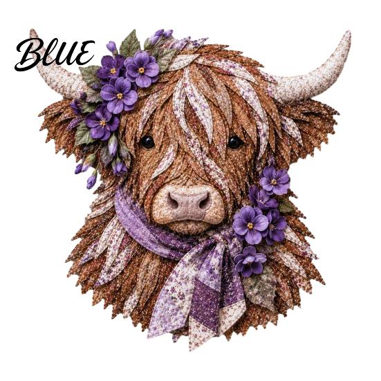 Adult Fabric Art Adults Beginner-Friendly Layered DIY Cow 3D Project Highland Kit for Textured Wall