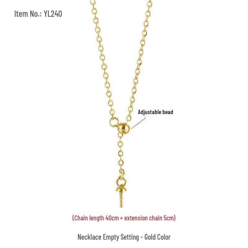 

S925 Sterling Silver Adjustable Y-Chain Necklace with Golden Akoya Pearl Pendant золотистый