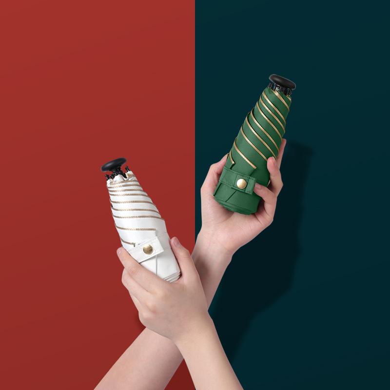 New Thumb Umbrella Women's Small Portable Sunscreen Parasol 50% Gold Glue Sun Umbrella Folding Umbrella