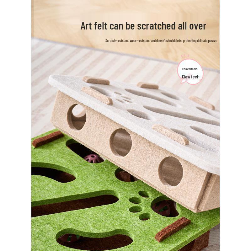 Cat Interactive Puzzle Box with Bell Ball Toy