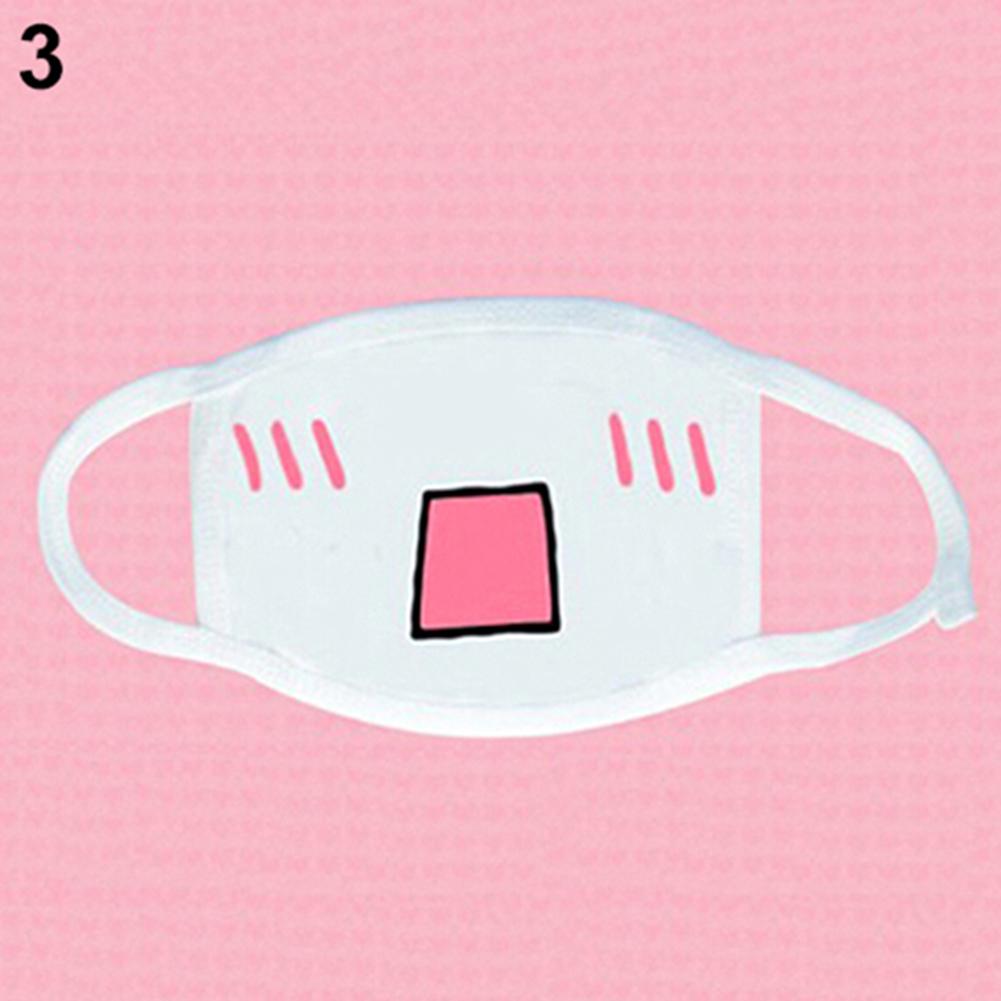 ALL-FASHION-MALL Λευκή Anime Εμοτικόν Μάσκα Στόματος Kaomoji Αντι-Σκόνης Kawaii Μάσκα Προσώπου