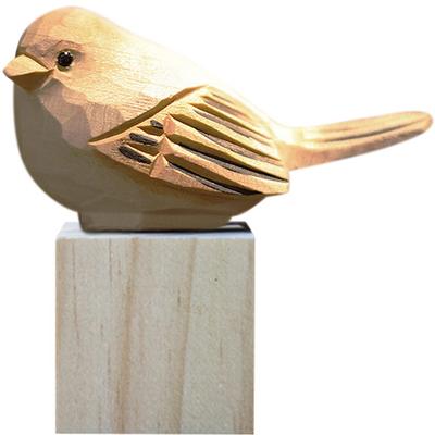 HIGHAWK Holzvogel Ornament, Eingangsbereich Ornament, Niedliches Tier, Holzschnitzerei, Spielzeug, Geschenk für Kinder, 3D Ornament, Dekoration für Vogelliebhaber (Fetter Vogel, Zier-