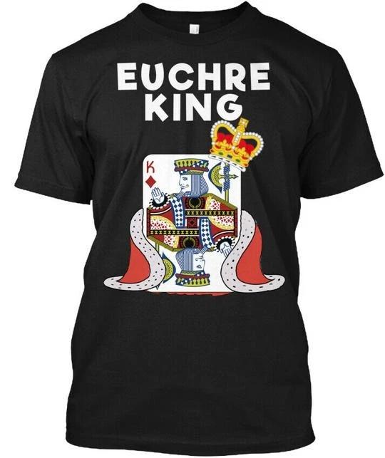 Euchre Забавная карточная игра Король Ш Футболка Сделано в США Размер от S до 5XL XL