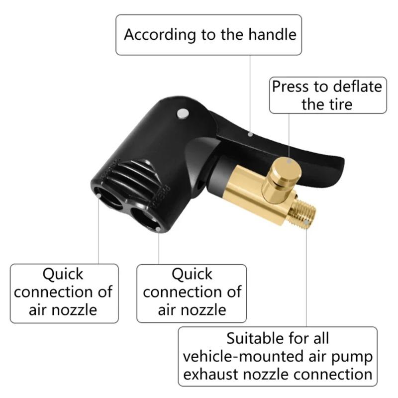 Fahrrad-Luftdüse, Messing, tragbare aufblasbare Pumpe, Fahrradreifen, Luftpumpenventil, Anschlussadapter, Fahrradreifen, Radventilteil