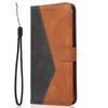 For Honor 400 Lite 5G Case Color Splicing Wallet Stand Leather Phone Cover with Wrist Strap