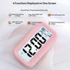 Digital Compact Alarm Clock Temperature Date Display Multiple Colors Easy to Operate for Elderly Student Daily Use