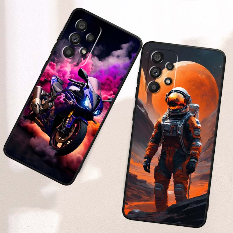 Model Rider Cool For Samsung A41 A35 A34 A33 A32 A25 A24 A23 A21s A06 A05 A04 A03 Note 10 20 Ultra 5G Black Case