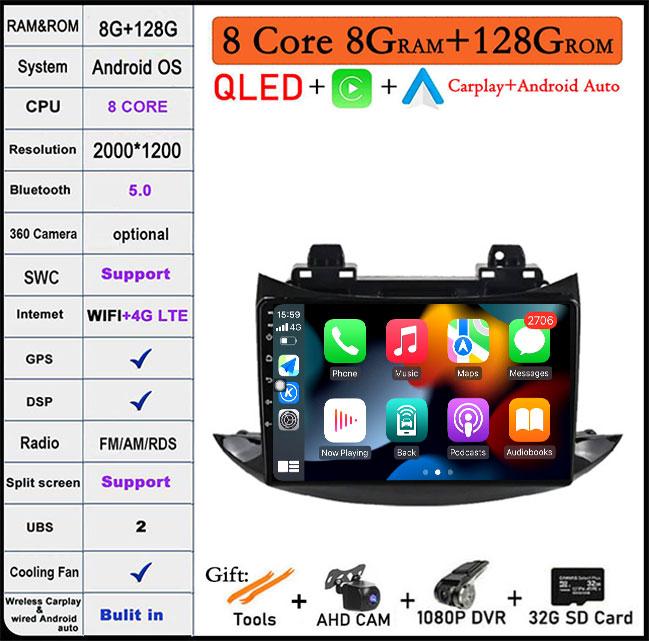 Android 14 Car Radio For Chevrolet Tracker Trax 2016 - 2019 DSP QLED Multimedia Video Player Bluetooth Navigation GPS WIFI