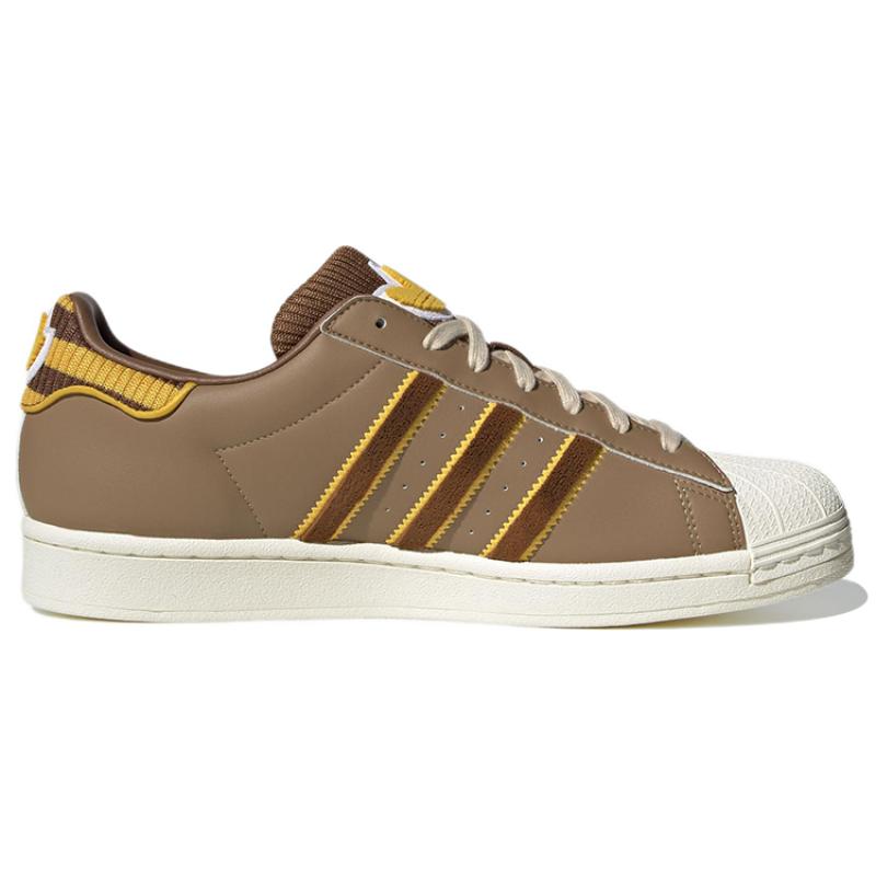 adidas Superstar Shoes 'Brown White Yellow' Sneakers IG3003