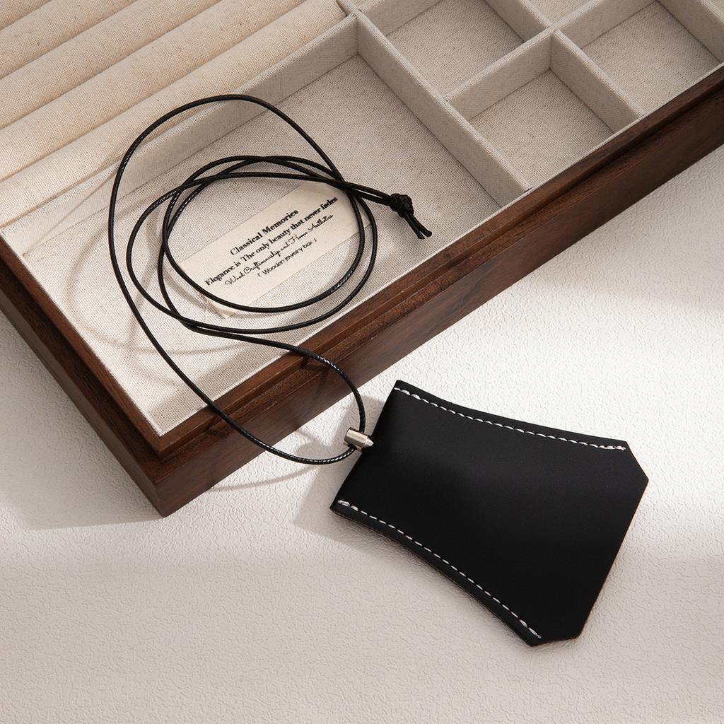 Geometric Neck Glasses Key Leather Bag Necklace Temperament Fashion Collarbone Chain Simple Item Decoration