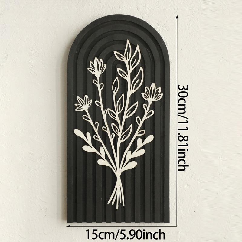 

1pcs Bohemian Wooden Printed Craft Minimalist Home Bedroom Wall Decor Stylish Floral Wooden Wall Art Ornament