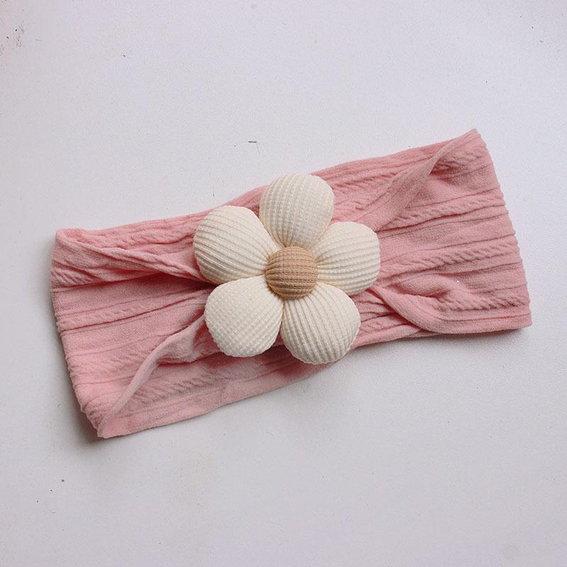 Soft Nylon Baby Flower Headbands For Newborns, Infants & Toddlers Cute Hair Accessories For Girls Beige, Pink, Khaki