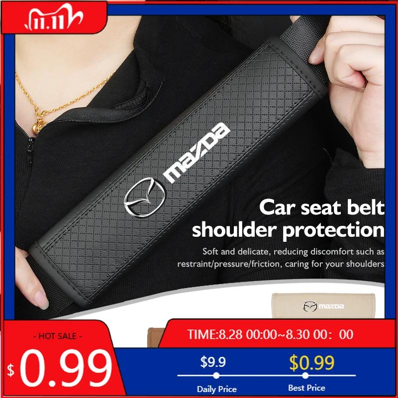 2025 Hot Car Seat Safety Belt Shoulder Protection Strap Pad Accessories For Mazda Atenza Axela MX30 CX30 CX3 CX9 MX5 RX8 RX7