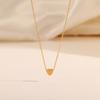 Internet celebrity INS popular love stainless steel necklace women, simple style fashion real gold electroplated collarbone chain jewelry