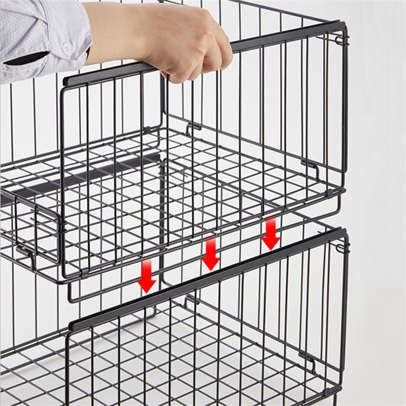 Organizador de Armario Armario de Ropa Cesta de Almacenamiento Alambre de Hierro Estante Apilable para Armario Percheros para Ropa Calcetines Ropa Interior