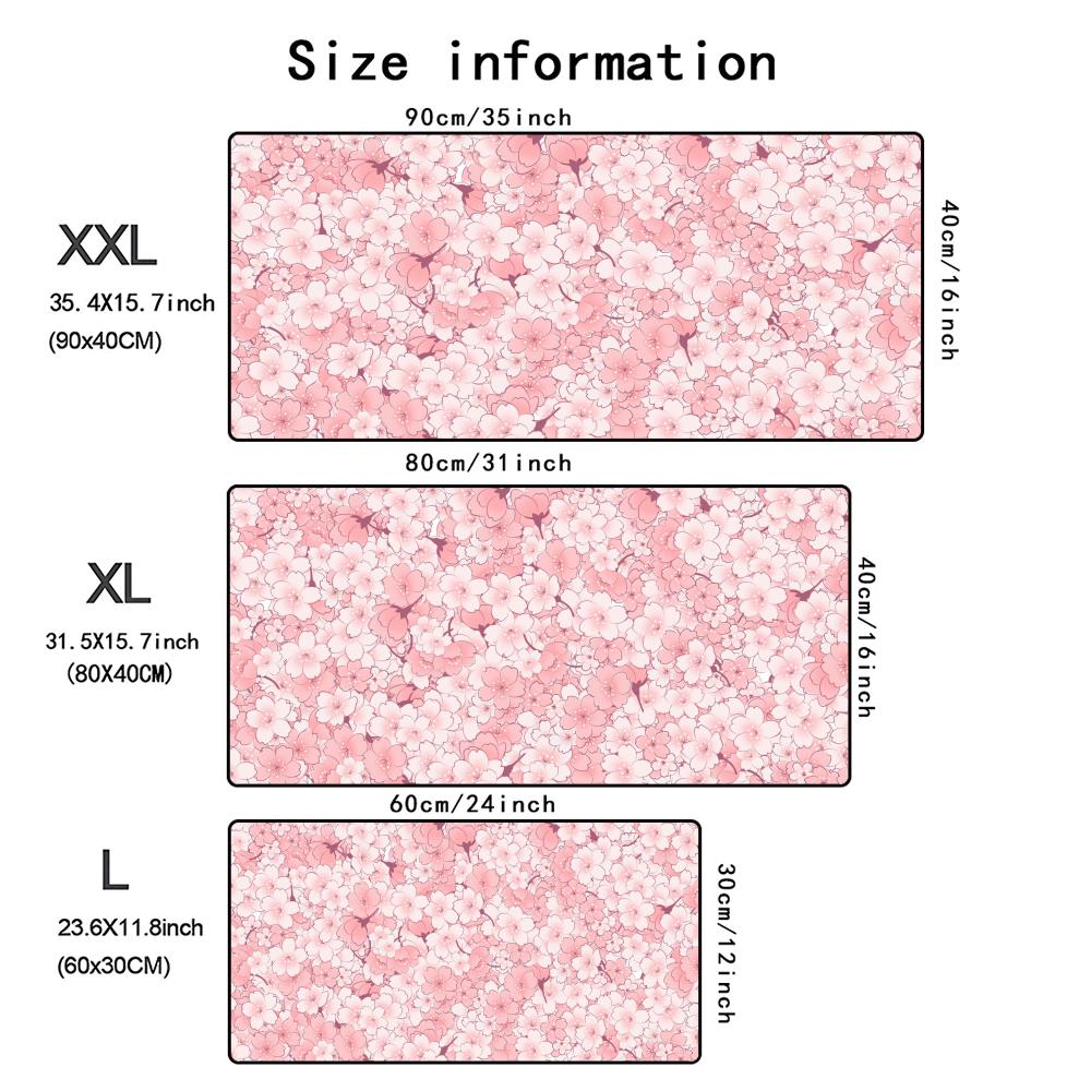 Mouse Pad Sakura Large Gamer Mousepad Pink Cherry Blossom Keyboard Mat XXL Office Mouse Mat Pc Accessories Rubber Desk Mat 90x40